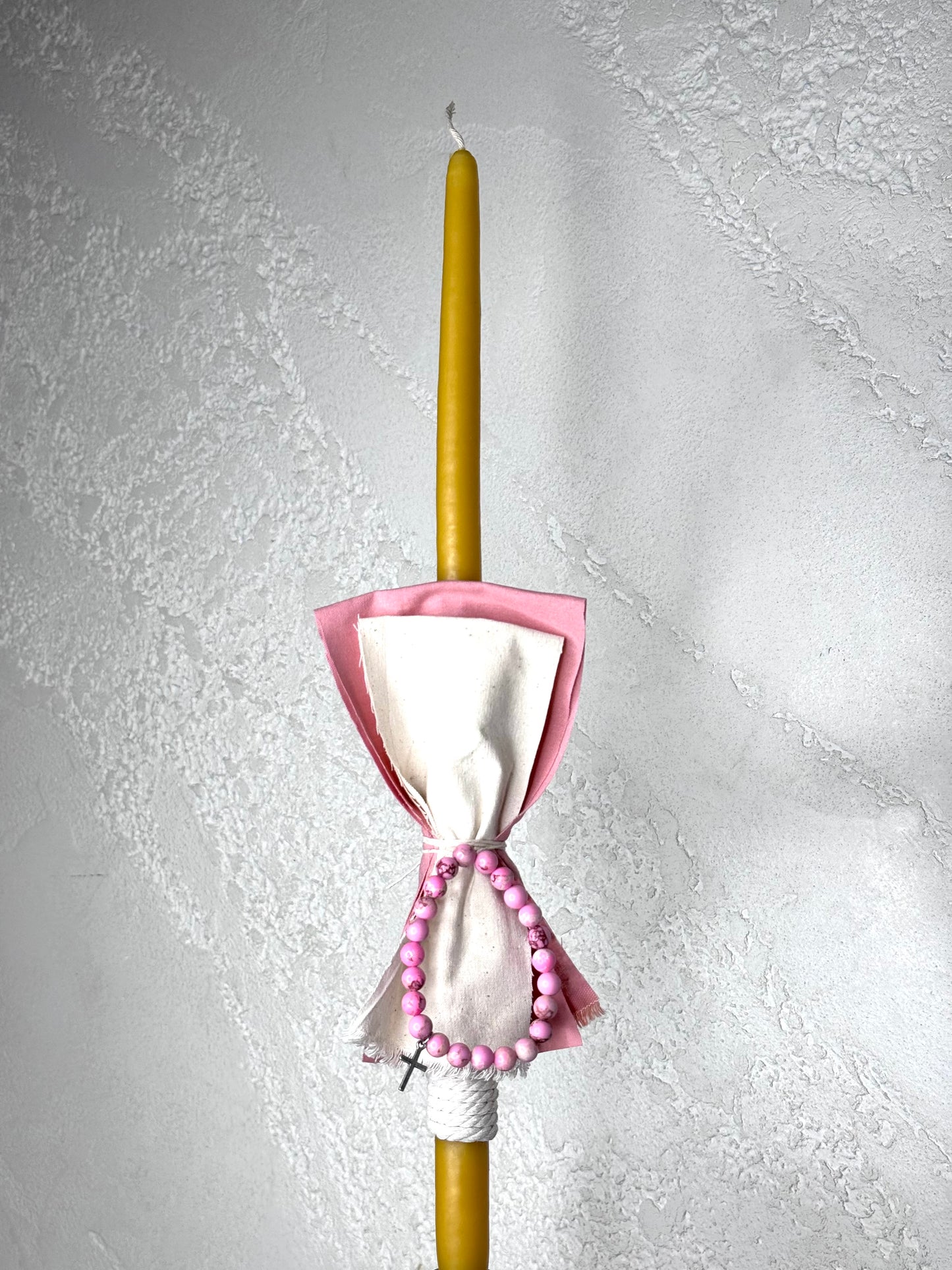 Easter Candle | with Natural Stone Beaded Bracelet