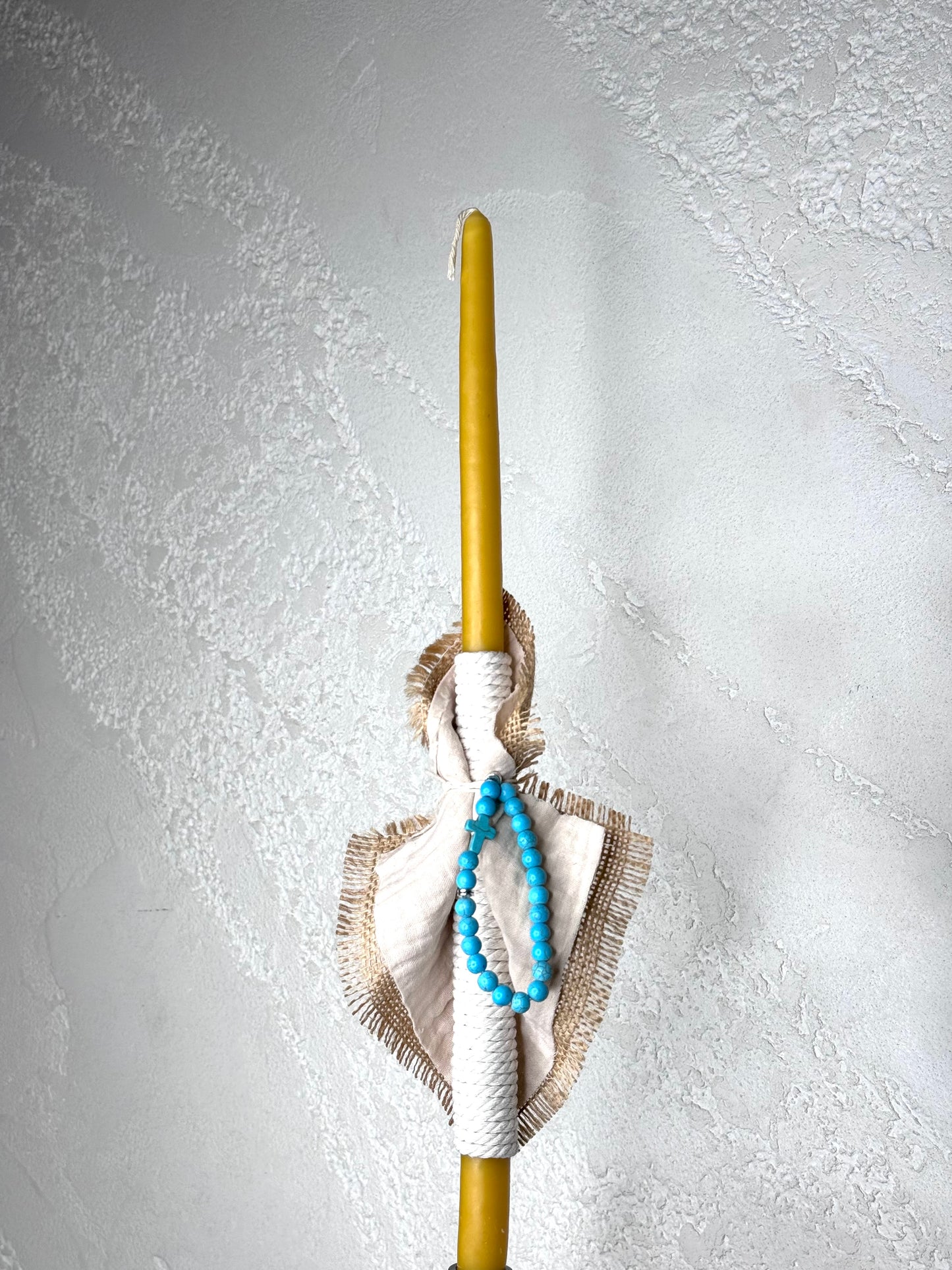 Easter Candle | with Natural Stone Beaded Bracelet